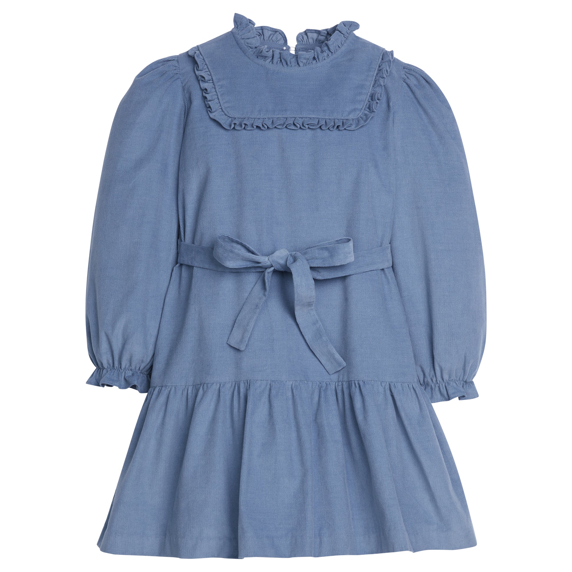 Little English Carrick Dress- Stormy Blue Corduroy