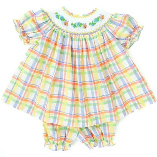 Ruth and Ralph Caterpillar Smocked Annabelle Bloomer Set