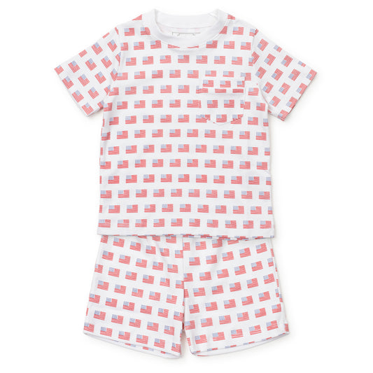 Lila and Hayes Charles Boys' Short Set - American Flag