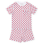  Lila and Hayes Charles Boys' Short Set - Schoolhouse Apples Blue