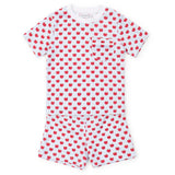  Lila and Hayes Charles Boys' Short Set - Schoolhouse Apples Blue
