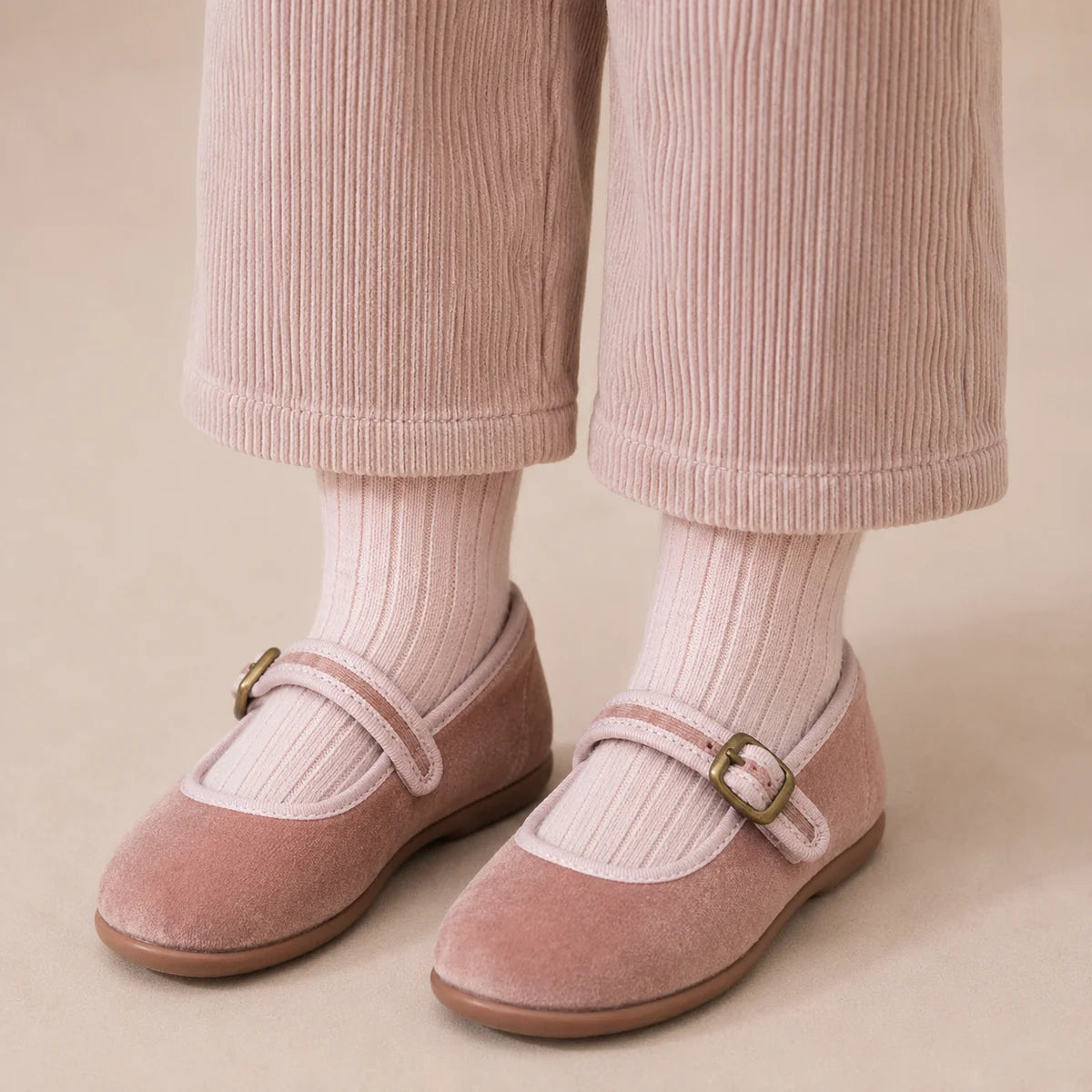 Elephantito Isa Velvet Mary Jane- Pink
