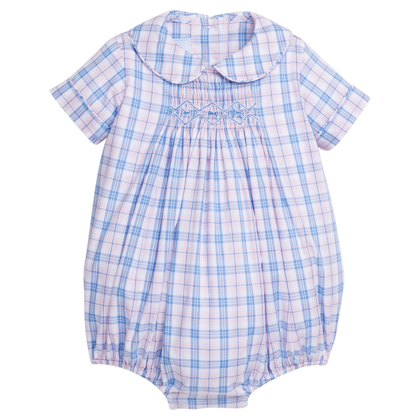 Little English Chest Smocked Bubble- Albany Plaid