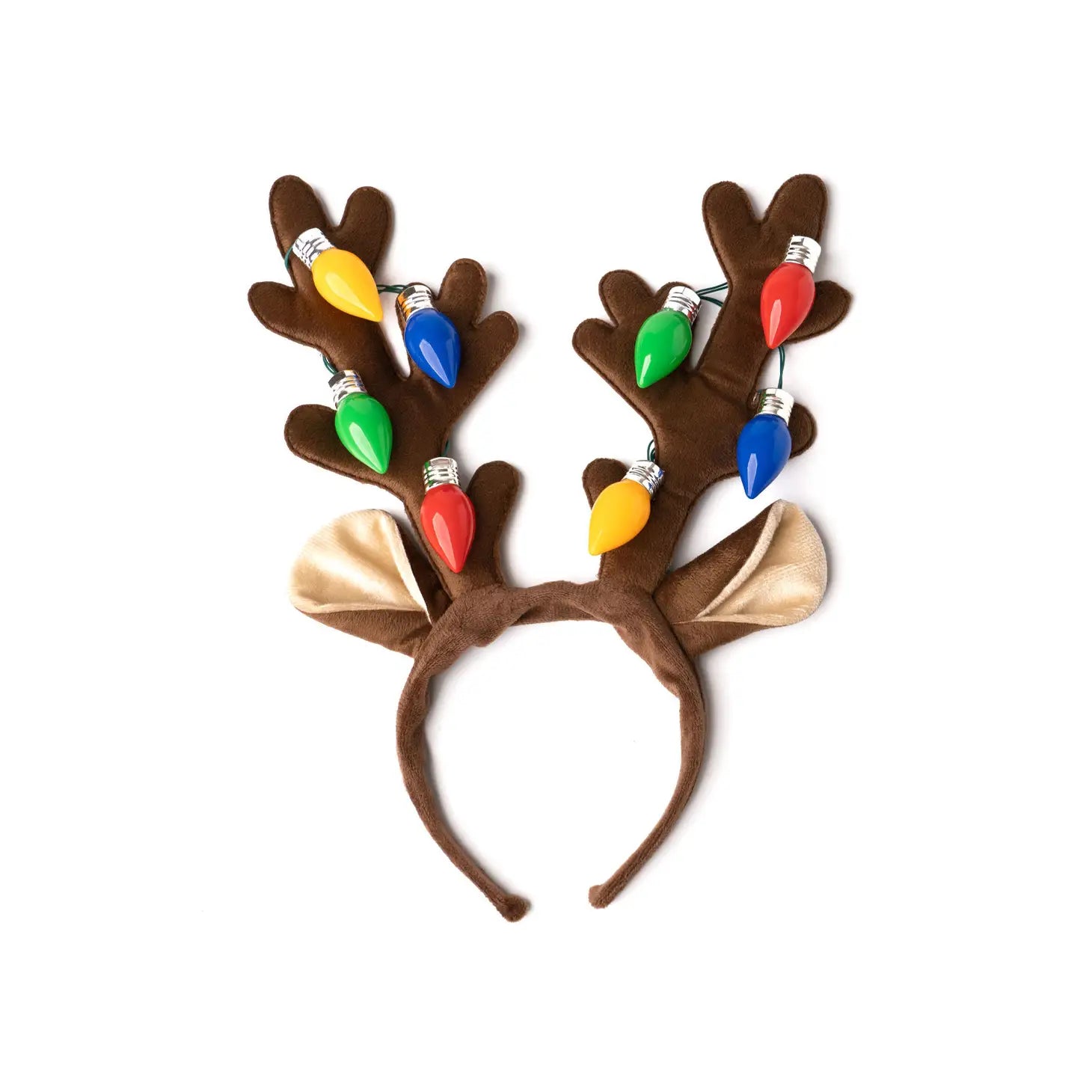 DM Merchandising Christmas Jumbo Bulb Light Up Antlers Headband