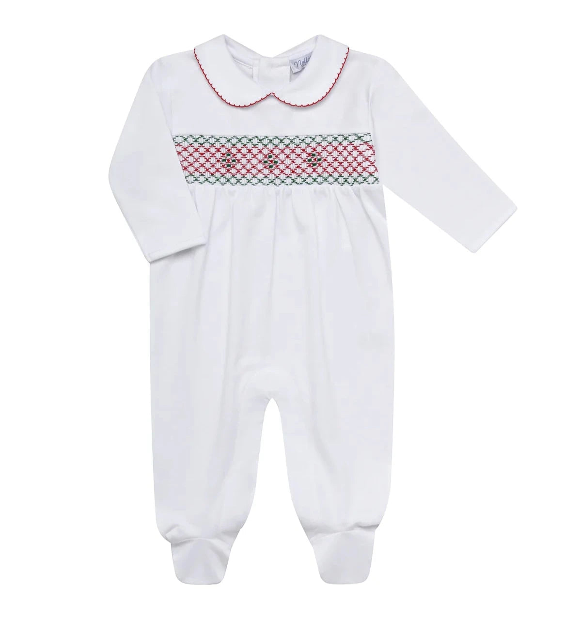 Nellapima Christmas Smocked Footie