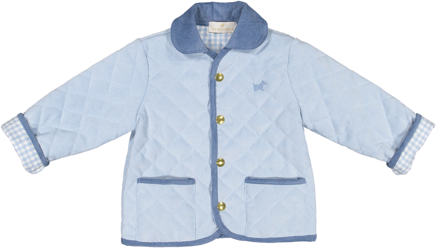 Sal and Pimenta Classic Blue Quilted Jacket