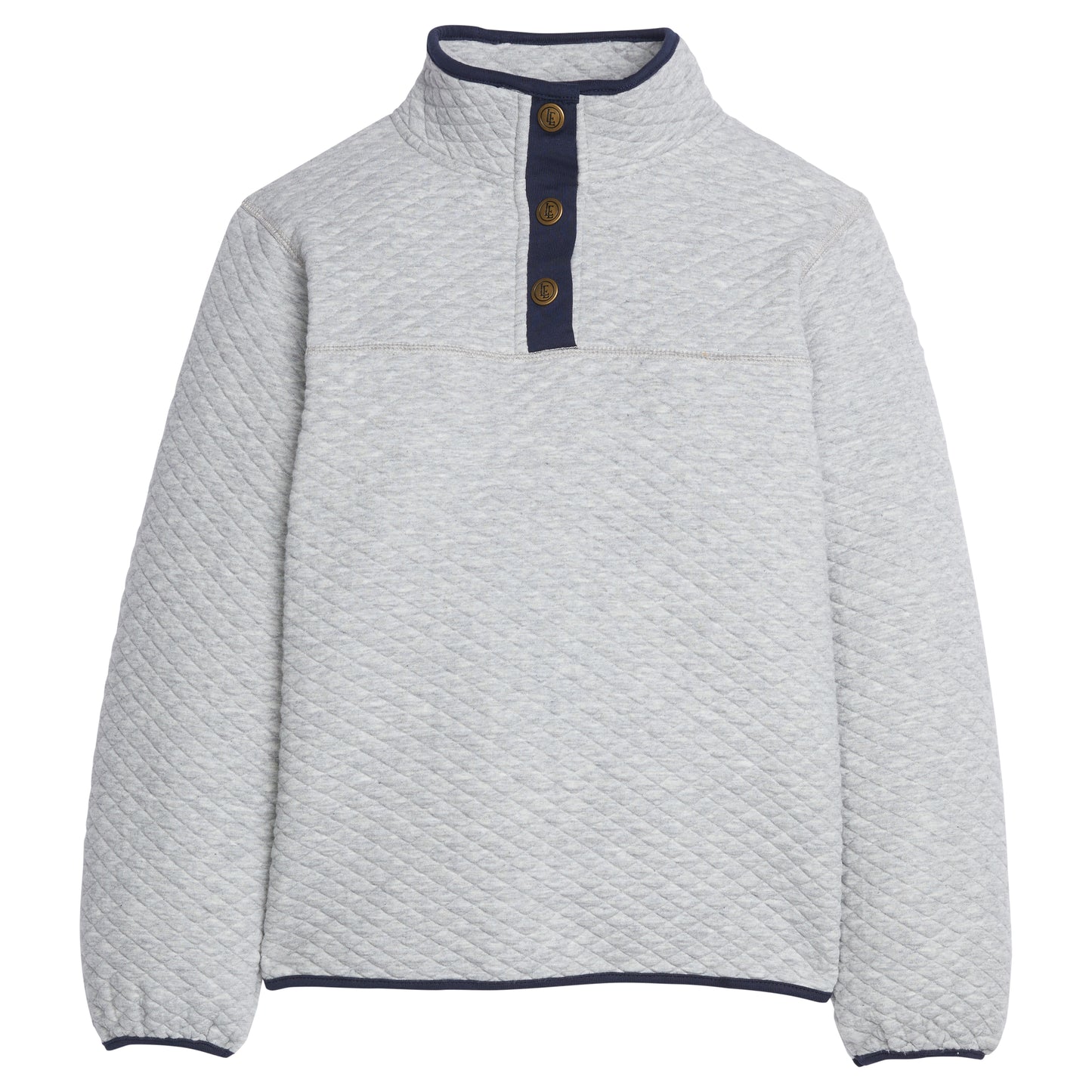 Quilted Pullover- Gray and Navy