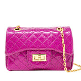 Zomi Gems Classic Quilted Sparkle Mini Bag- Hot Pink