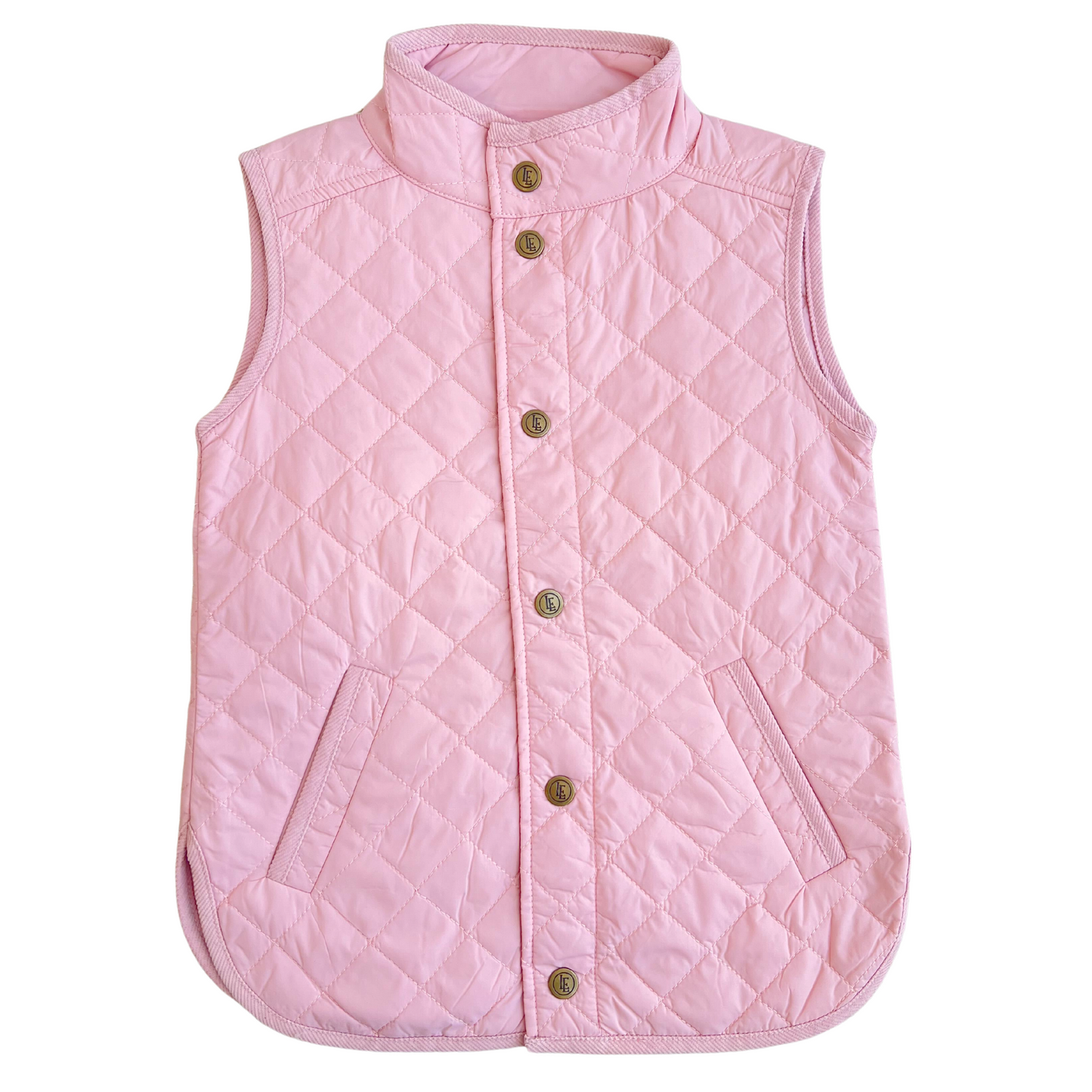 Little English Classic Quilted Vest - Light Pink