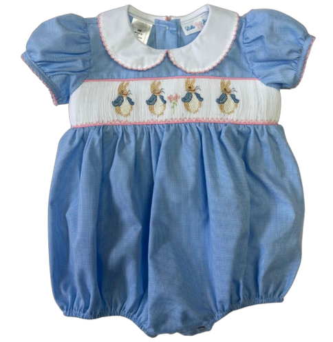 Lulu Bebe Rosie Peter Smocked Bubble