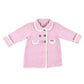 Marae Kids The Princess Charlotte Dress Coat- Pink with White Trim