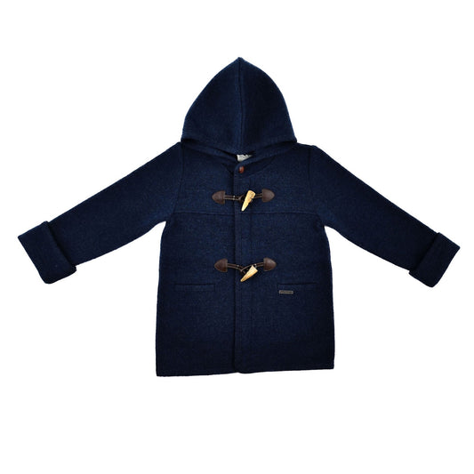 Marae Kids Boys Dress Coat with Hood and Toggles- Navy