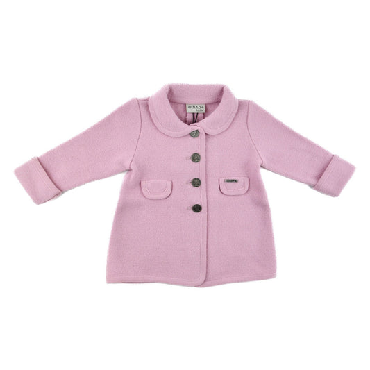 Marae Kids Girls Classic Button Down Coat- Pink