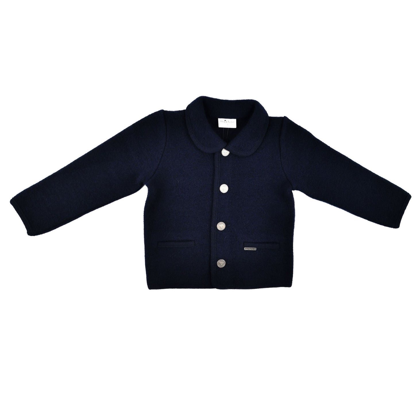 Marae Kids Boys Classic Button Down Coat- Navy