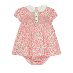La Coqueta Red Floral Coco Baby Girl Hand Smocked Set
