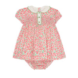 La Coqueta Red Floral Coco Baby Girl Hand Smocked Set