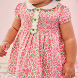 Red Floral Coco Baby Girl Hand Smocked Set