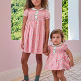 Red Floral Coco Hand Smocked Dress