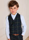 Kinnerton Tartan Double Breasted Waist Coat Vest in Green