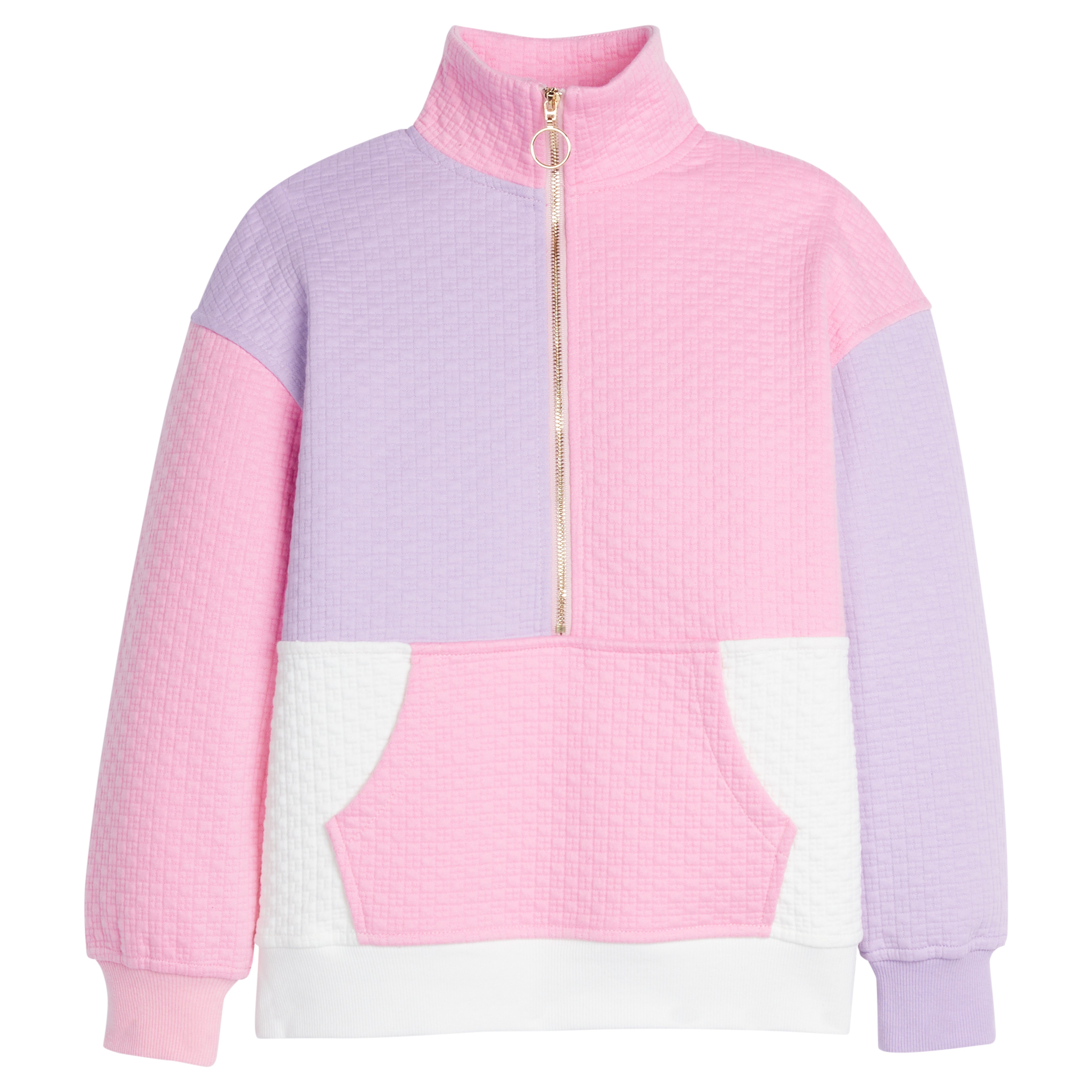 BISBY Color Block Pullover Pink and Lilac 
