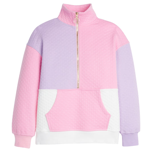 Color Block Pullover- Pink and Lilac