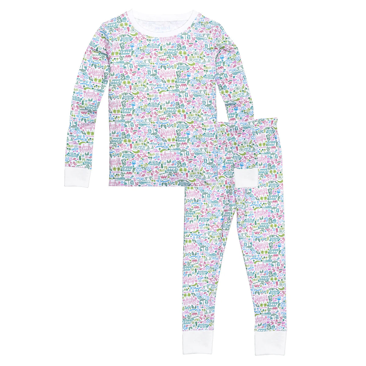 Joy Street Palm Beach Two Piece Long Pajamas