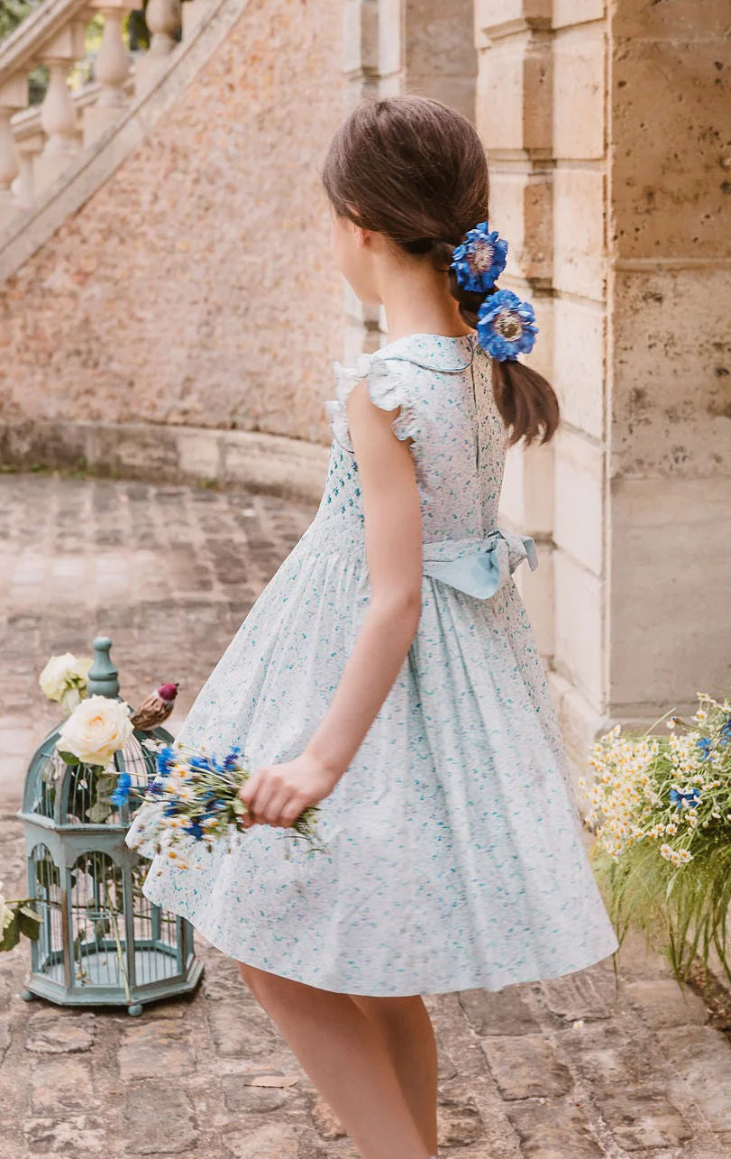 Antionette Paris Cosmos Blue Floral Smocked Dress