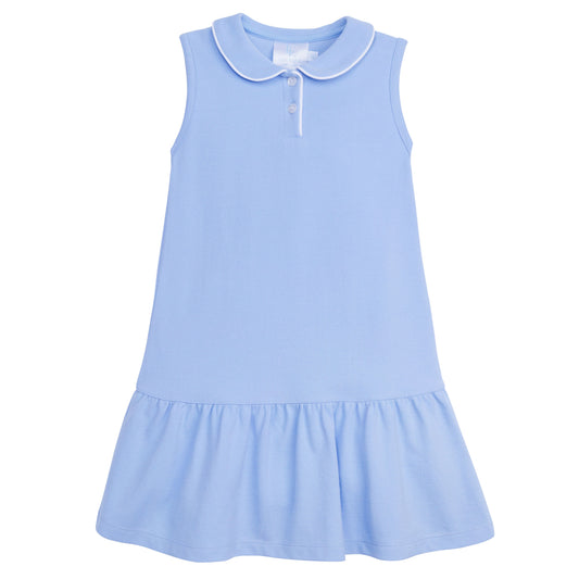 Little English Sleeveless Polo Dress- Light Blue