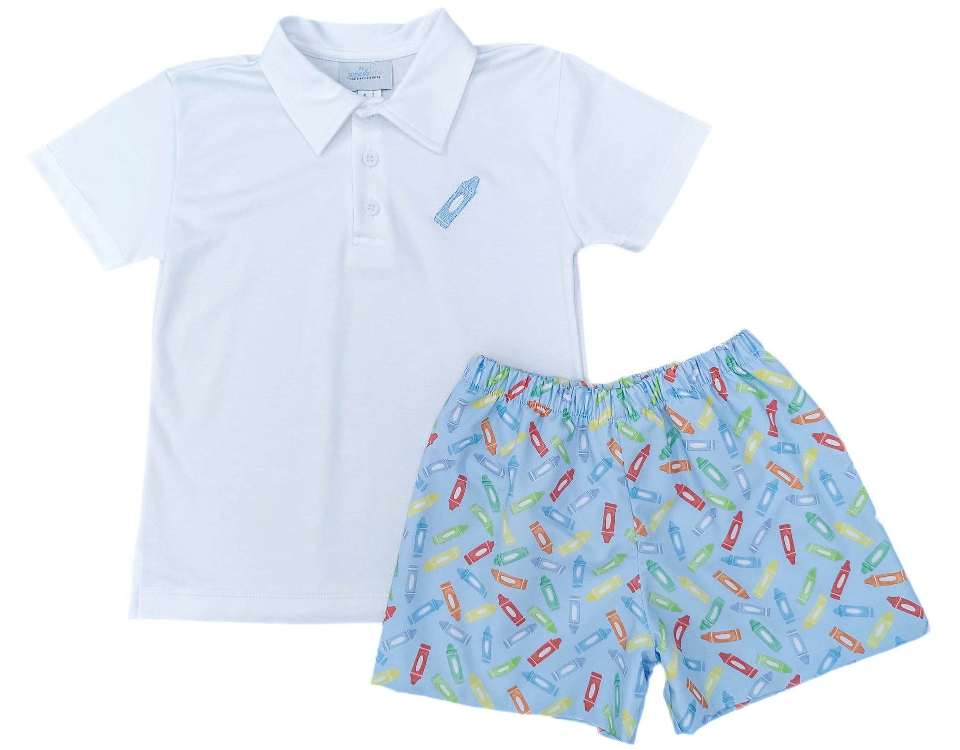 James and Lottie Blue Crayon Conrad Shorts Set