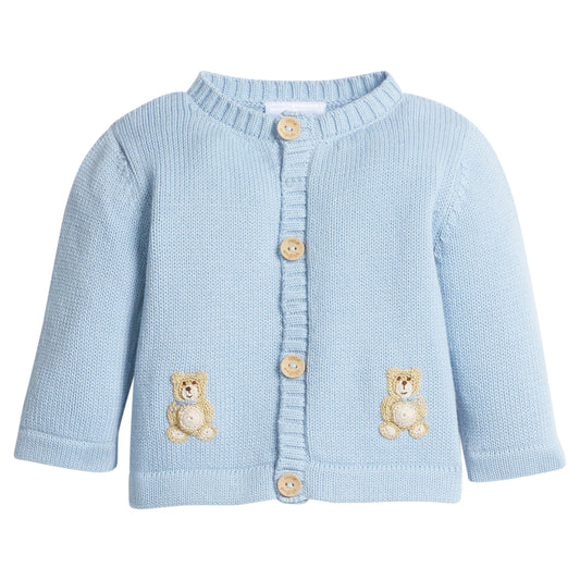 Blue Teddy Bear Crochet Sweater