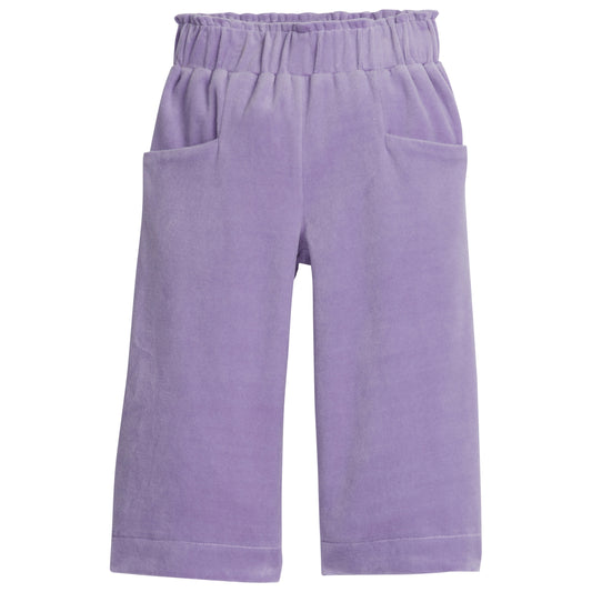 Cropped Palazzo Pants - Lilac Velour