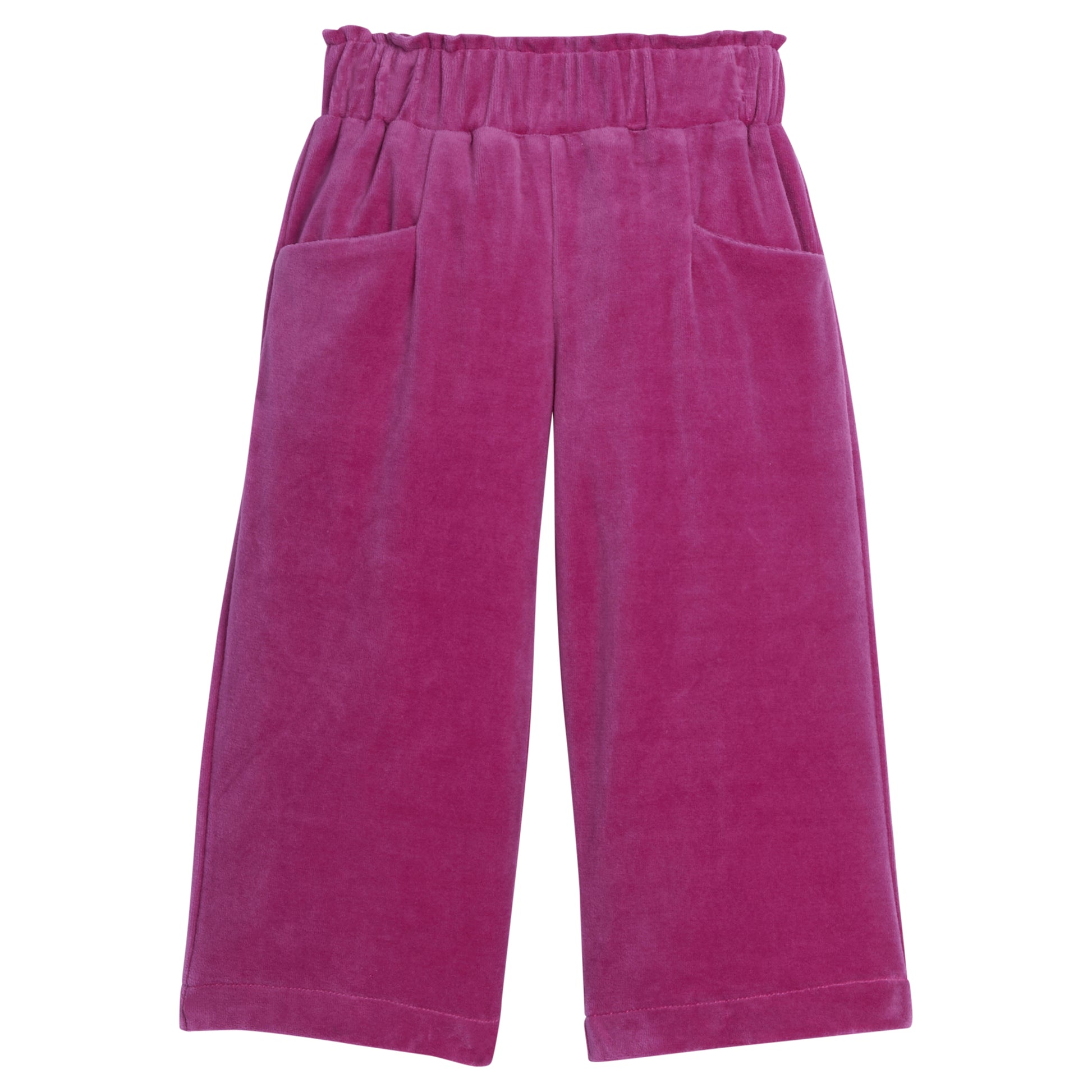 Bisby Cropped Palazzo Pants - Magenta Velour