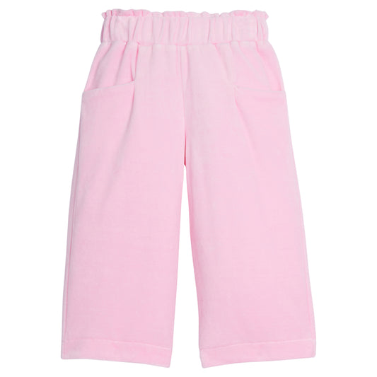 Bisby Cropped Palazzo Pants - Pink Velour