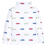 Little English Printed Turtleneck - Race Cars