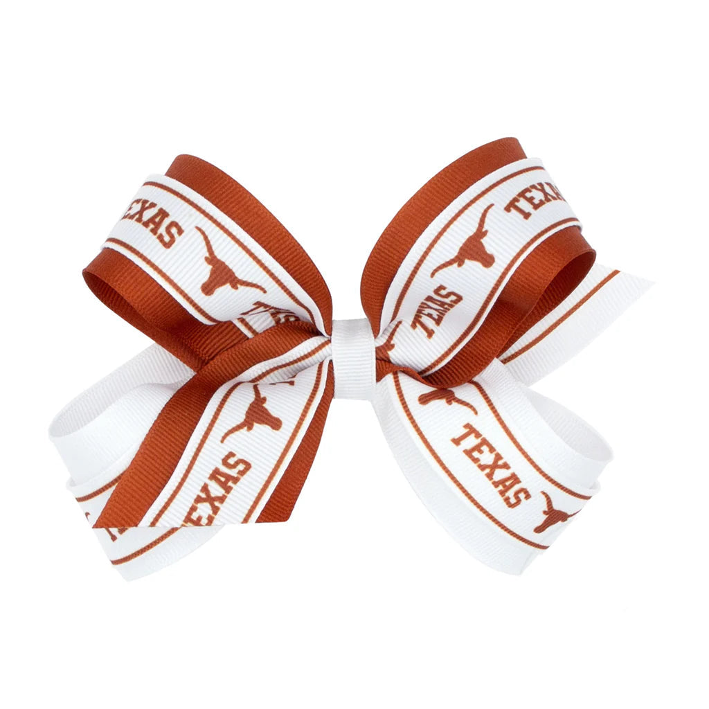 Wee Ones Large University of Texas Logo Ribbon Hair Bow