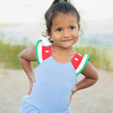 Seersucker Swimsuit With Watermelon