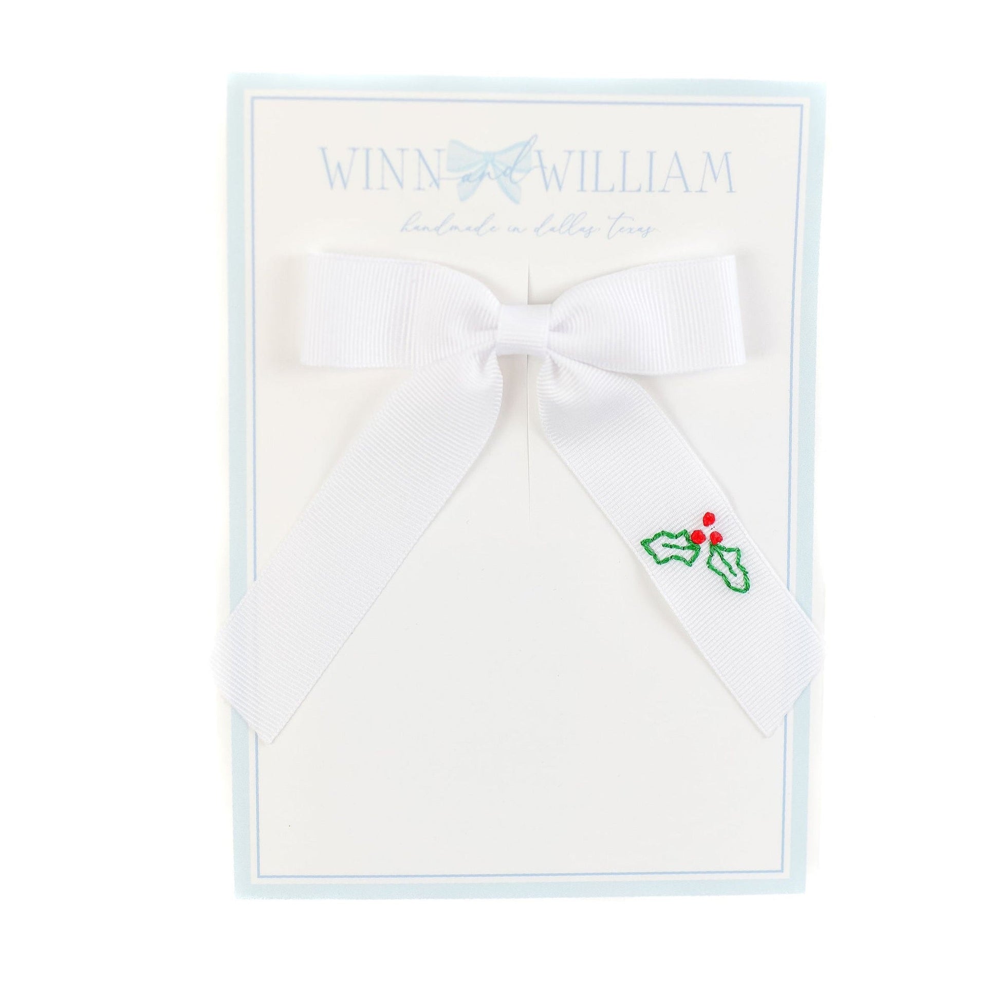 Winn and William Small White Holly Bow