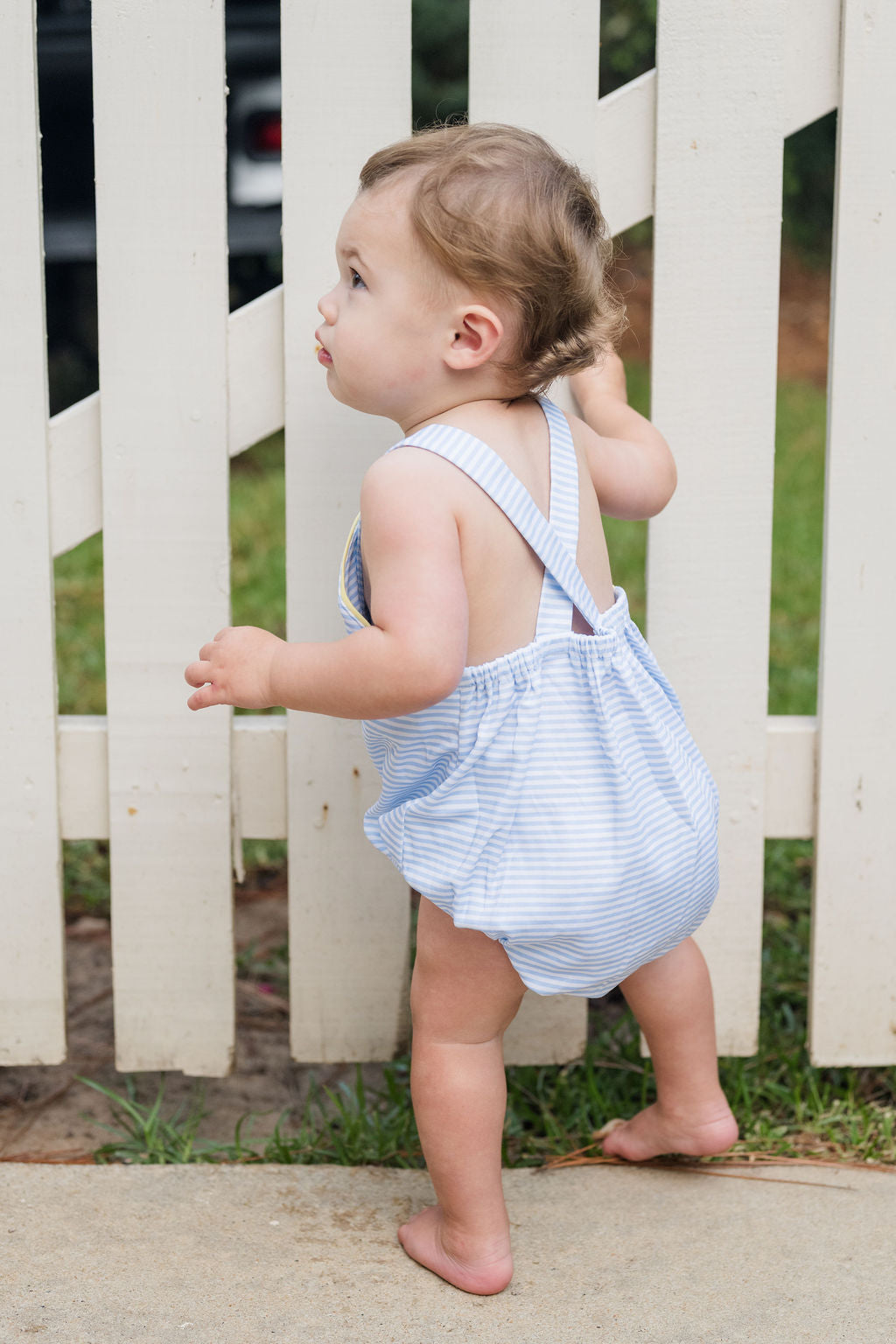 James and Lottie Blue and White Stripe Louie Bubble