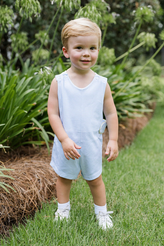 James and Lottie Blue and White Stripe Reed Jon Jon