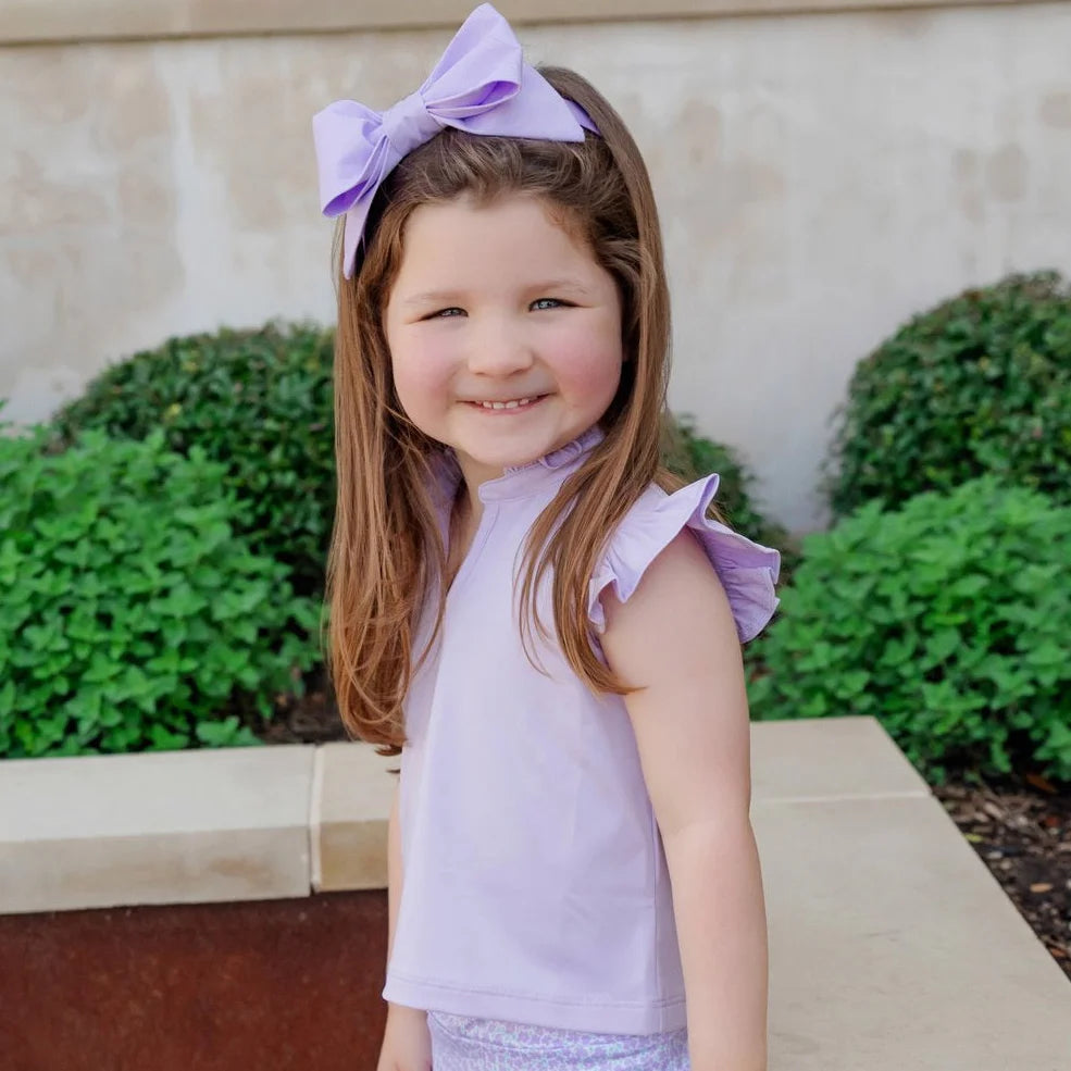 Lila and Hayes Ellie Girls' Sleeveless Performance Top- Lavender
