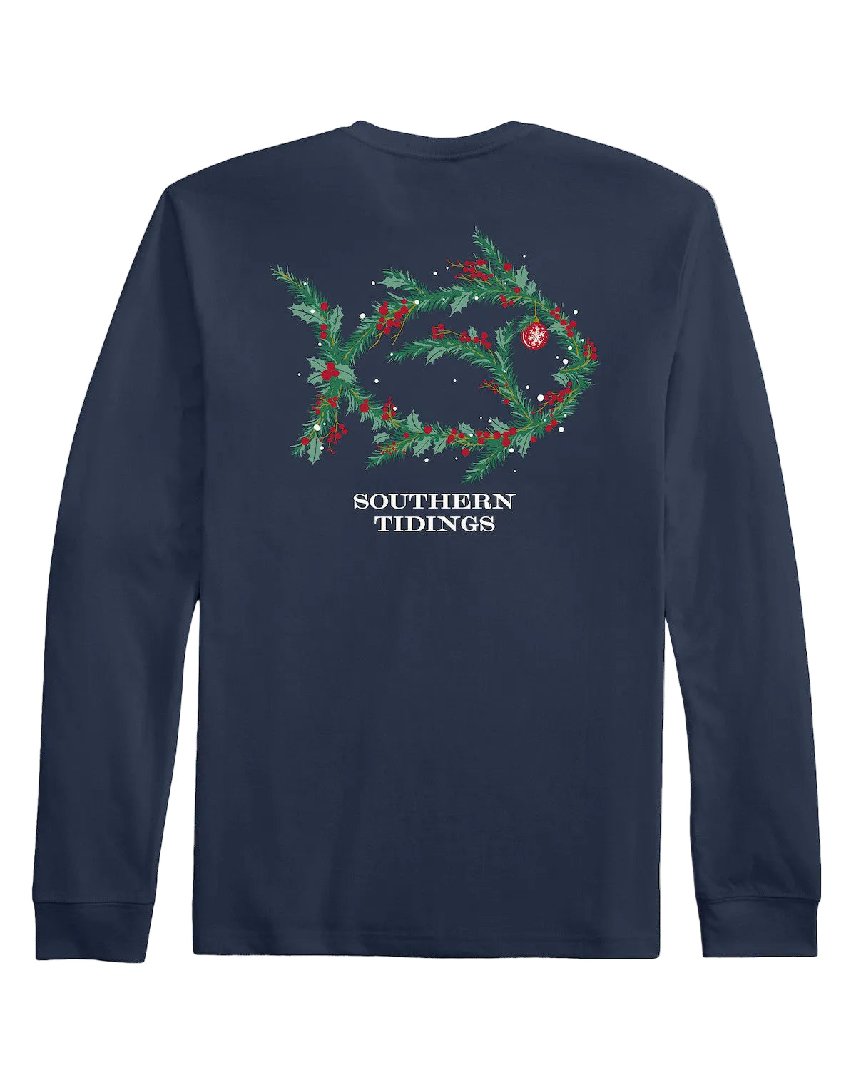 Southern Tide Holiday Skipjack Wreath Tee- Dress Blue