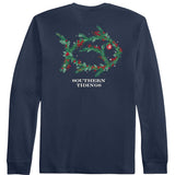 Southern Tide Holiday Skipjack Wreath Tee- Dress Blue
