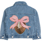 Sweet Wink Football Sequin Patch Denim Jacket