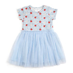 Sweet Wink Apple Gingham Short Sleeve Tutu Dress