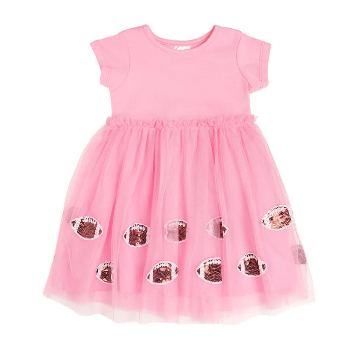 Sweet Wink Football Sequin Short Sleeve Tutu Dress