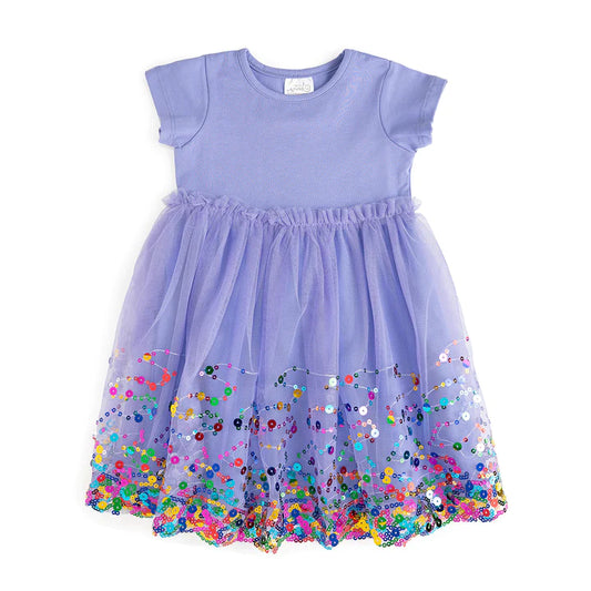 Sweet Wink Lavender Confetti Short Sleeve Tutu Dress