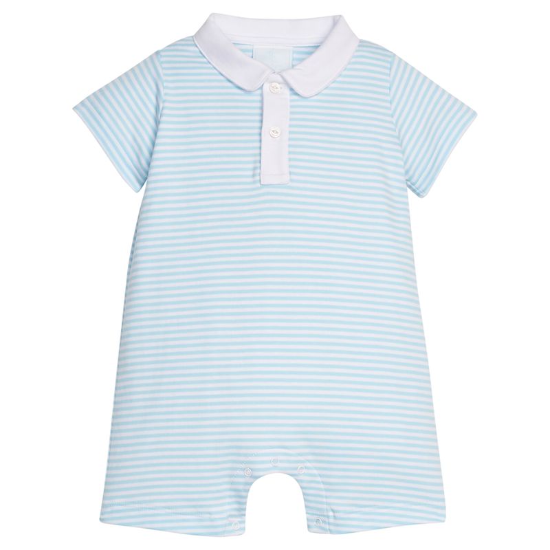 Peter Pan Polo Romper- Sky Stripe