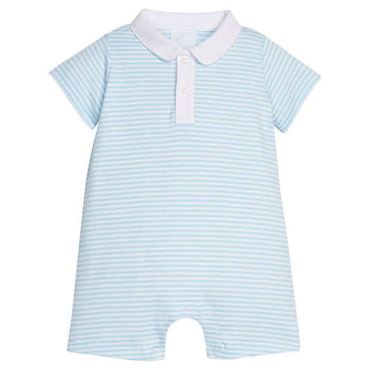 Peter Pan Polo Romper- Sky Stripe