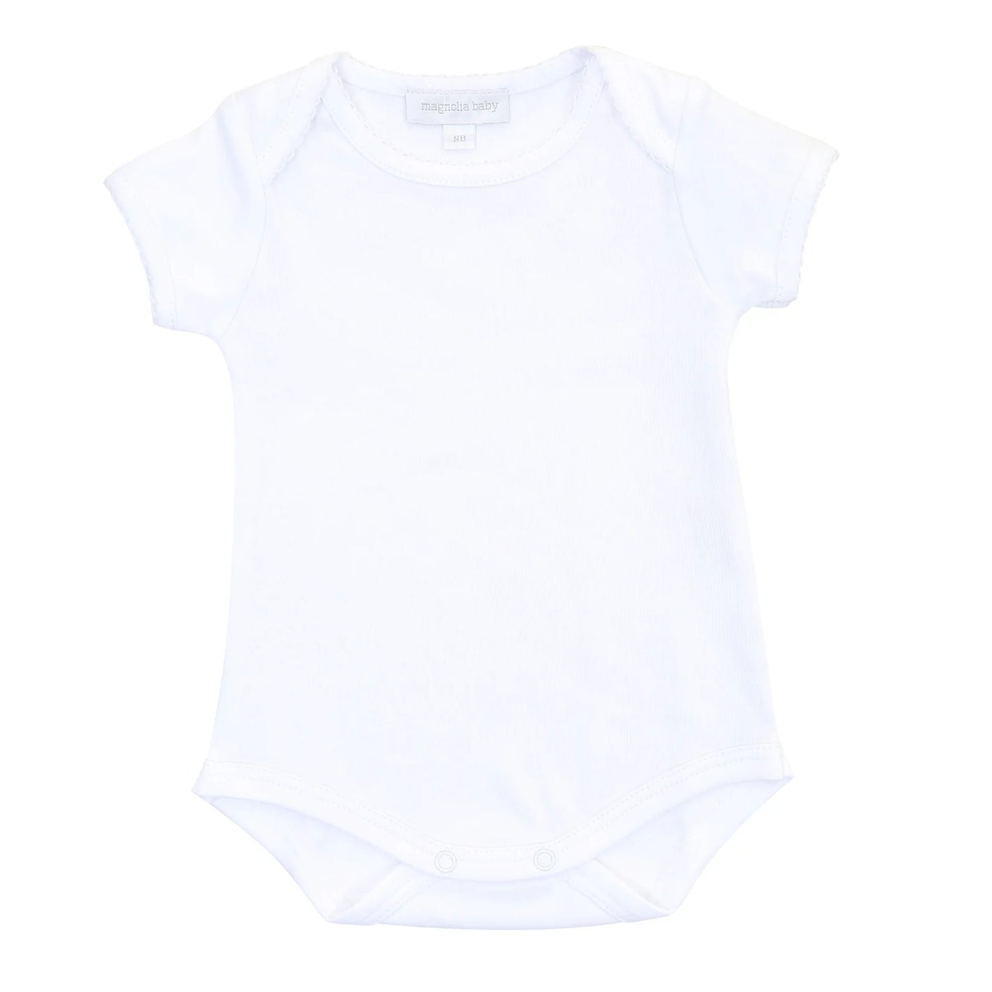 Magnolia Baby Essentials Short Sleeve Bodysuit- White