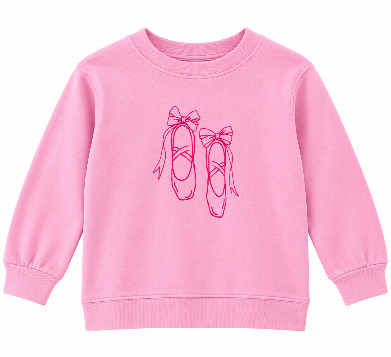 Light Pink Ballet Slippers Sweatshirt made By Mustard and Ketchup Kids
